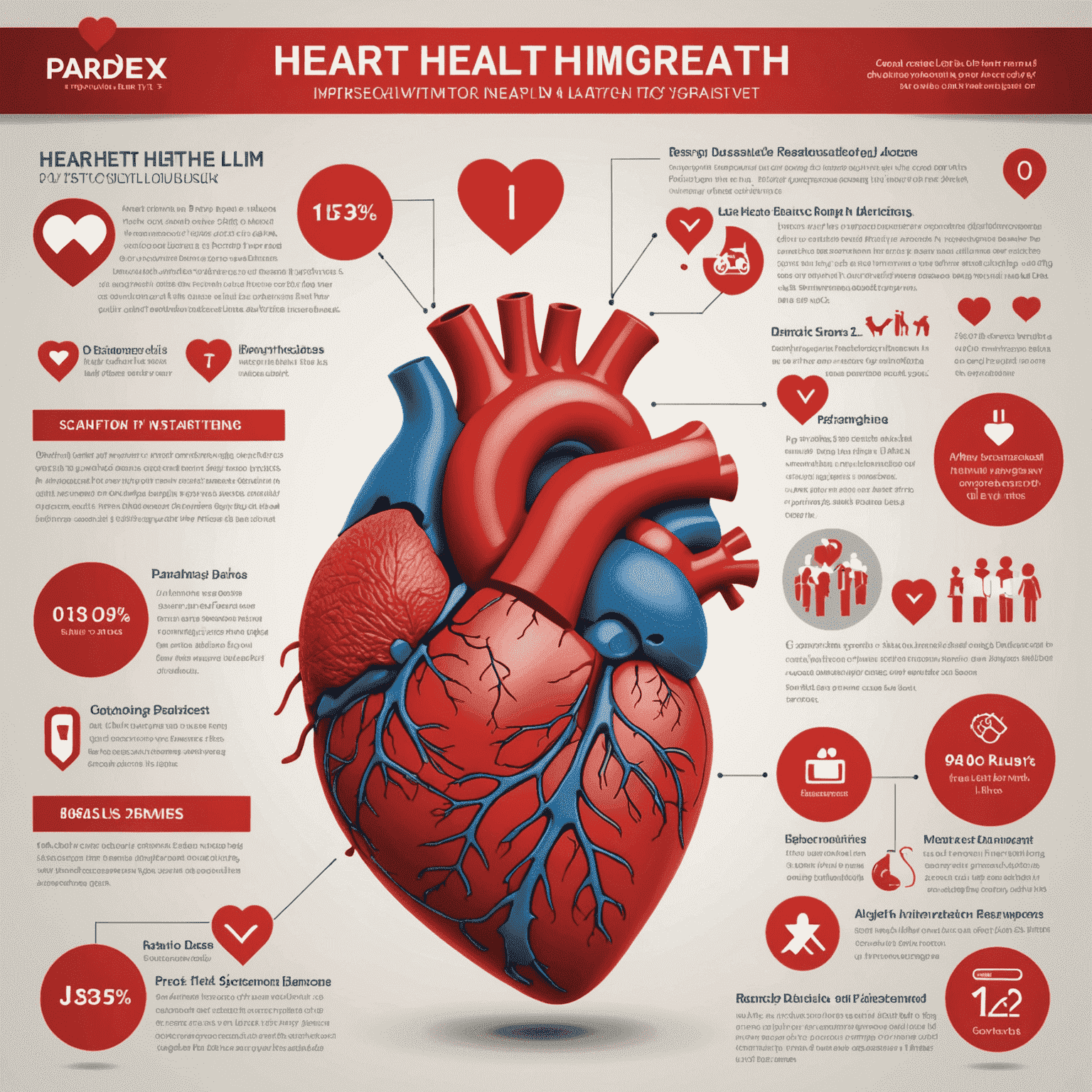 Infographic showing heart health improvements with Paradex usage
