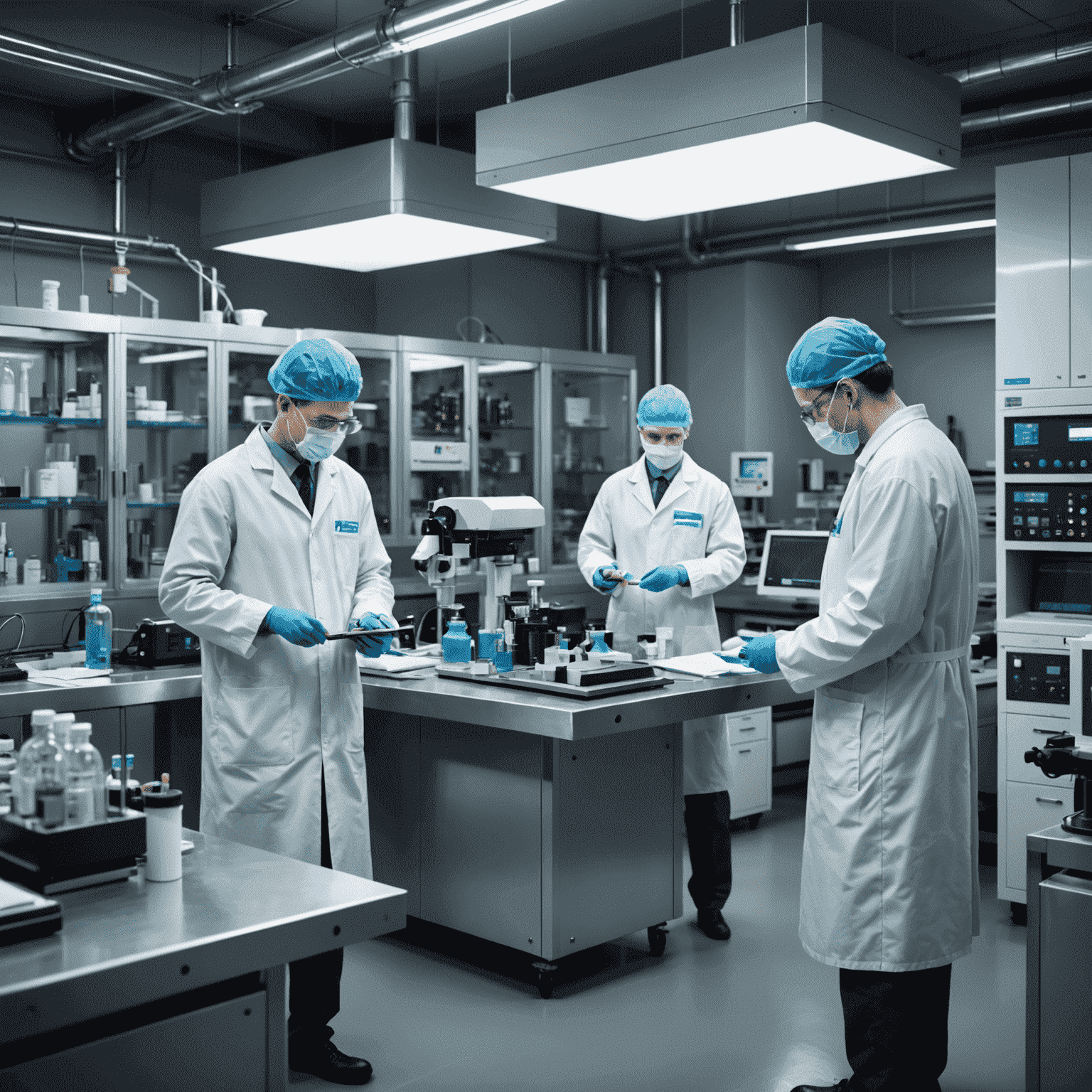 Research team working on Paradex in a laboratory setting